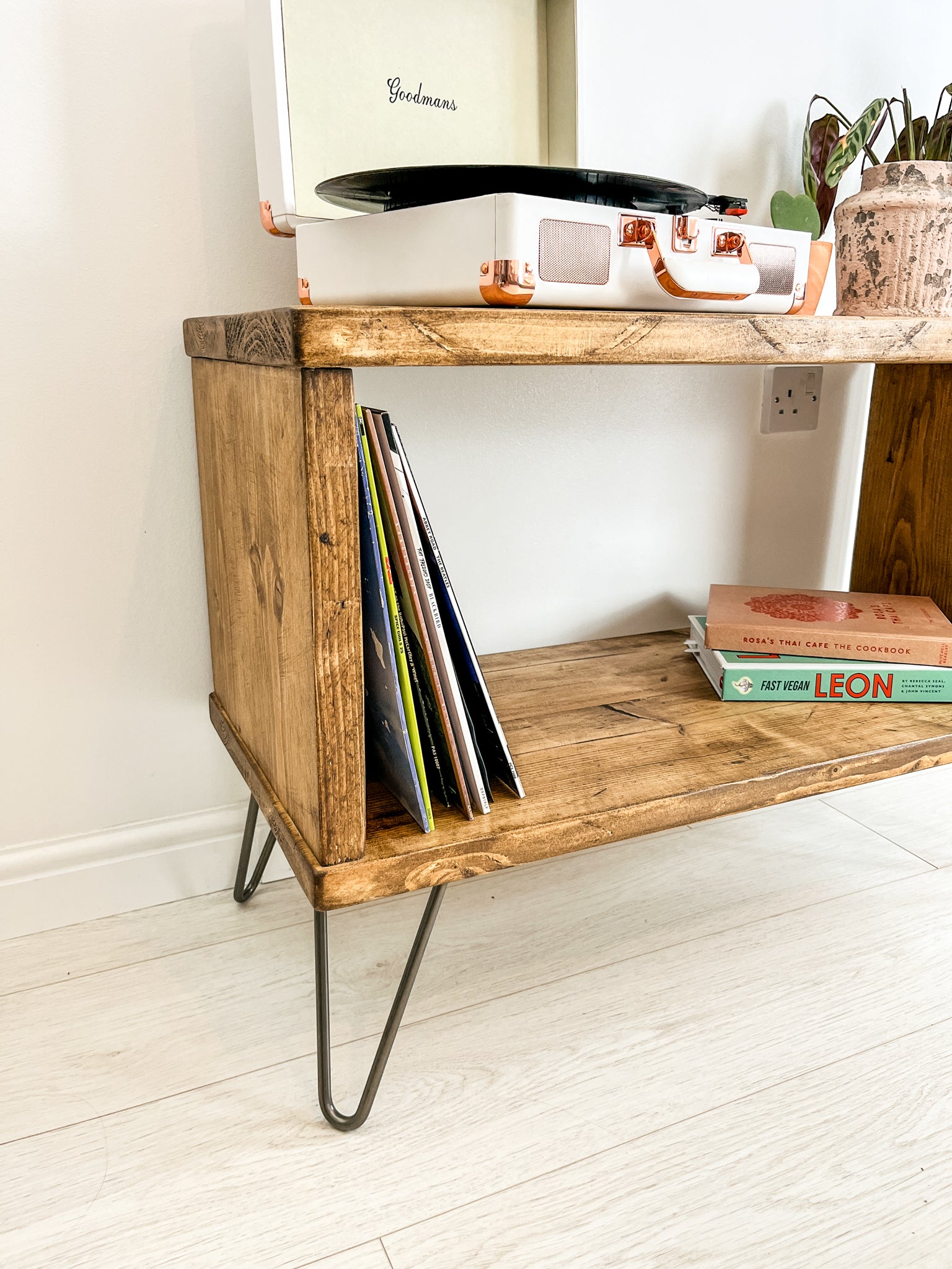 Rustic Reclaimed Wood Record Player Stand / LP Vinyl Storage Unit